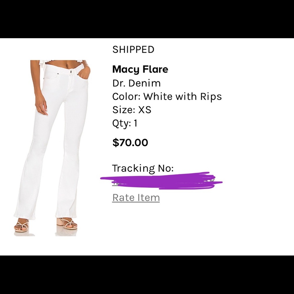 White flare jeans